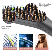 Load image into Gallery viewer, Hot Comb Straightener Electric Negative Ion Heating Comb For Men Beard Hair Straightening Brush Wet Dry Use Quick Hair Styler
