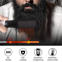Load image into Gallery viewer, Hot Comb Straightener Electric Negative Ion Heating Comb For Men Beard Hair Straightening Brush Wet Dry Use Quick Hair Styler