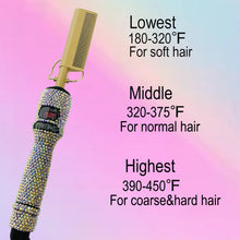 Load image into Gallery viewer, Hot Comb Straight Curling Electric Comb for All Textured, Kinky, Curly, &amp; Wavy Hair Types Styling Tools